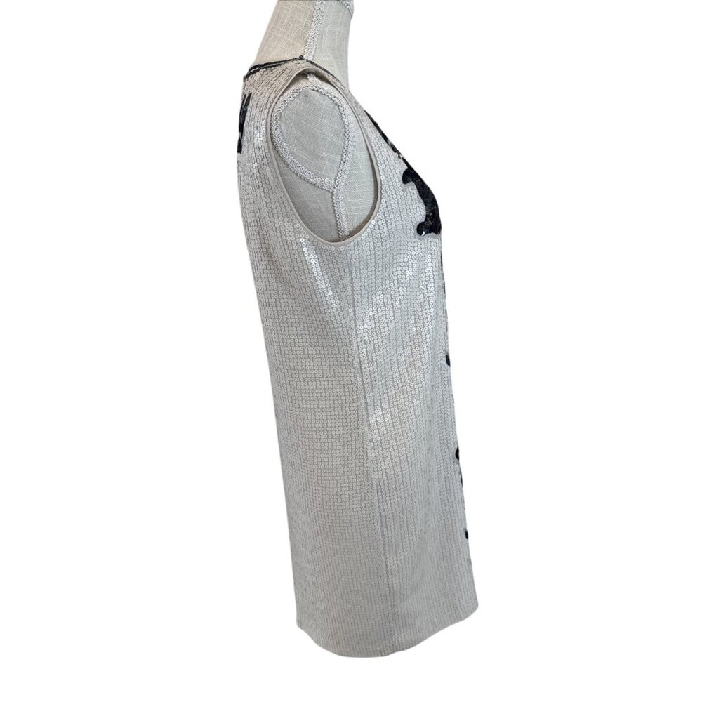 Bcbg Beige With Black Sequin Pattern Sleeveless M… - image 4